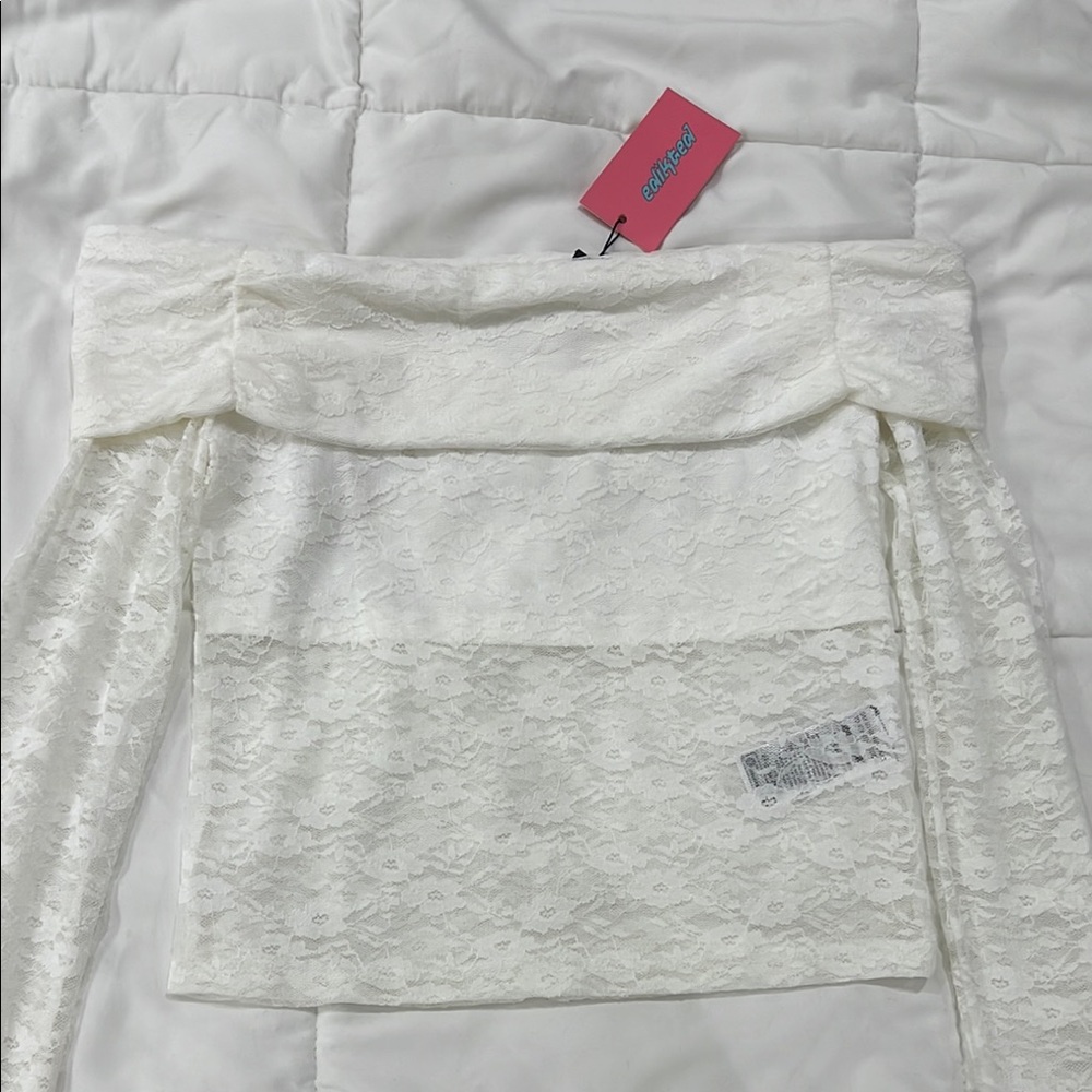 White Lace Off-Shoulder Top